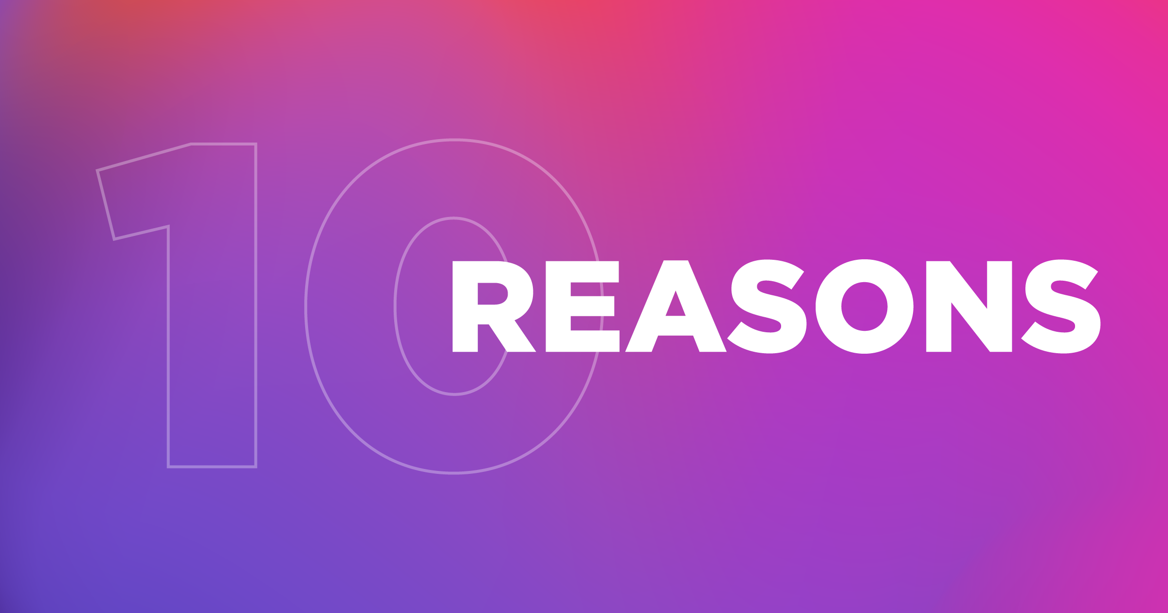 10 reasons on purple background