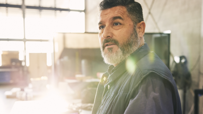 Bearded man in vest