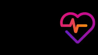 Cielo healthcare icon heart with lifeline on black background