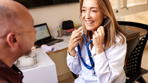 Doctor examining patient in hospital 