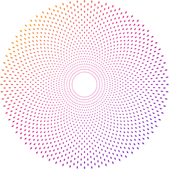 Circle symbol with pink and purple gradient